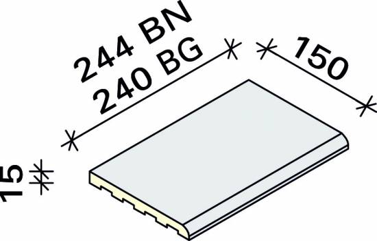 Плитка с мягким краем по большей стороне Interbau 244x150, арт. 1156 RH B